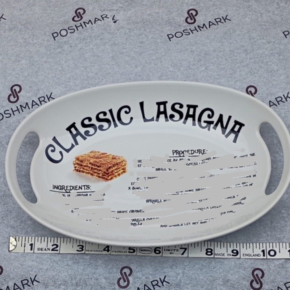 Classic Lasagna White Ceramic Baking Dish Kitchen Decor Platter